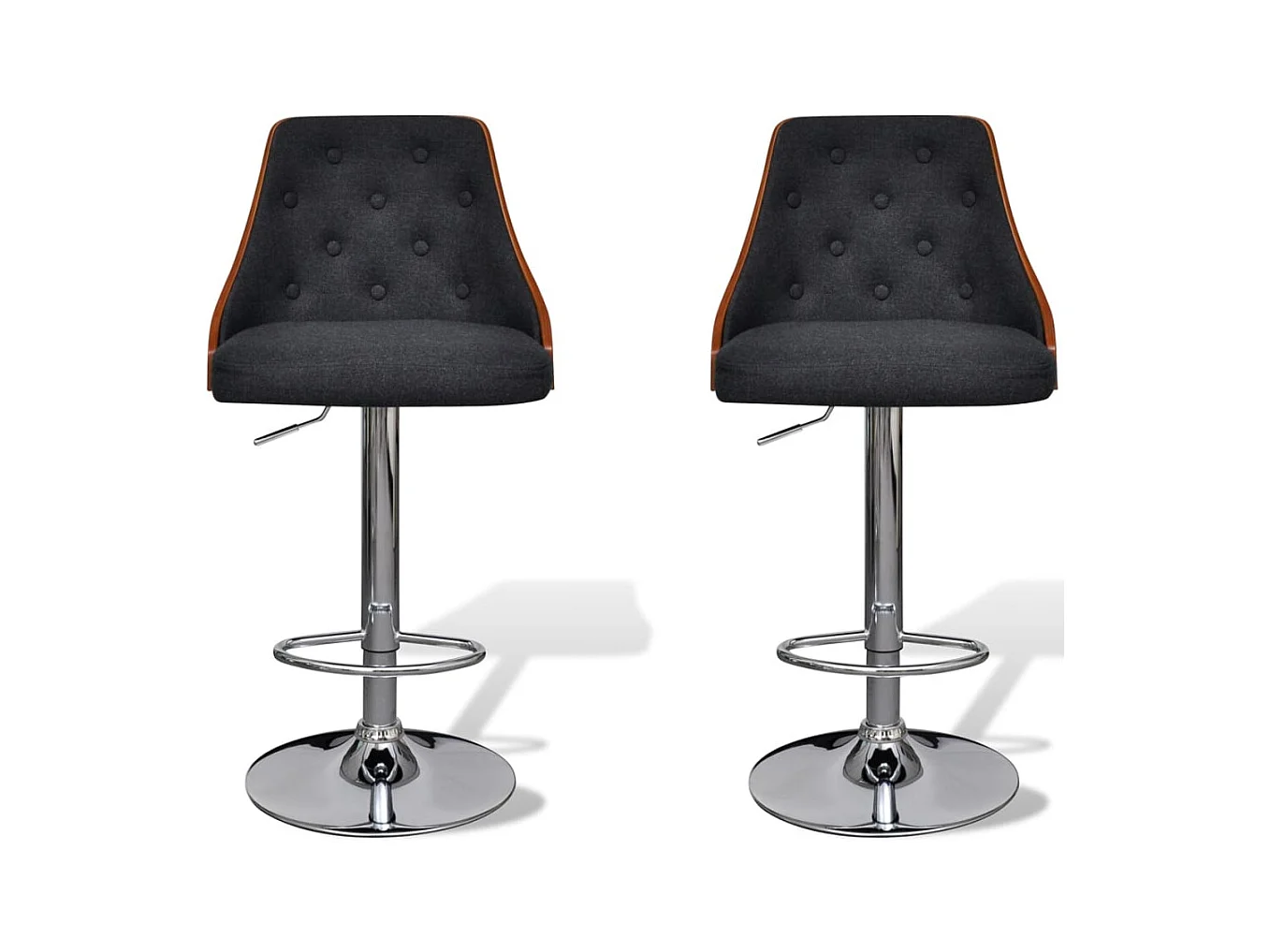 Tabourets de bar lot de 2 bois courbé et tissu