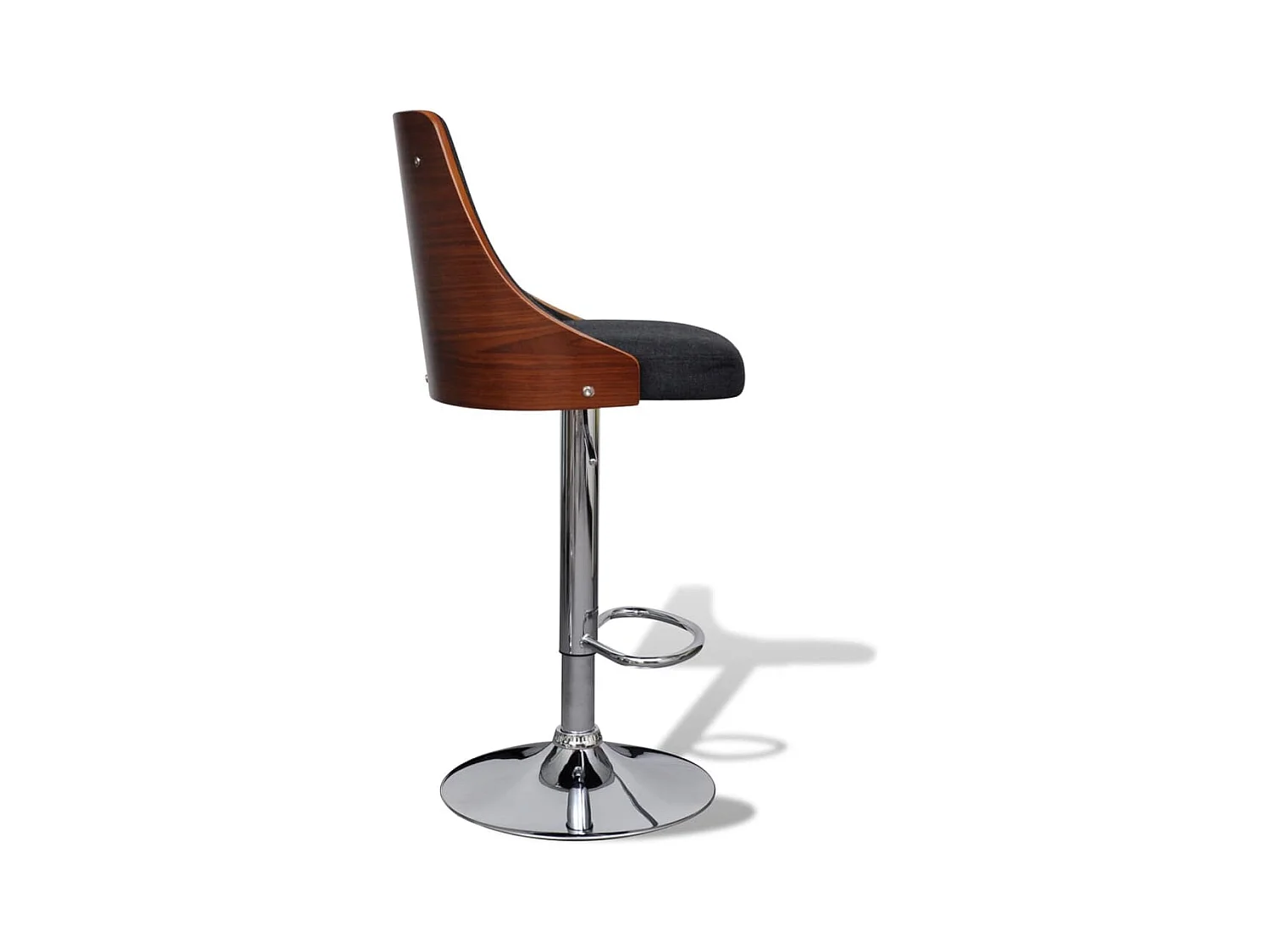 Tabourets de bar lot de 2 bois courbé et tissu