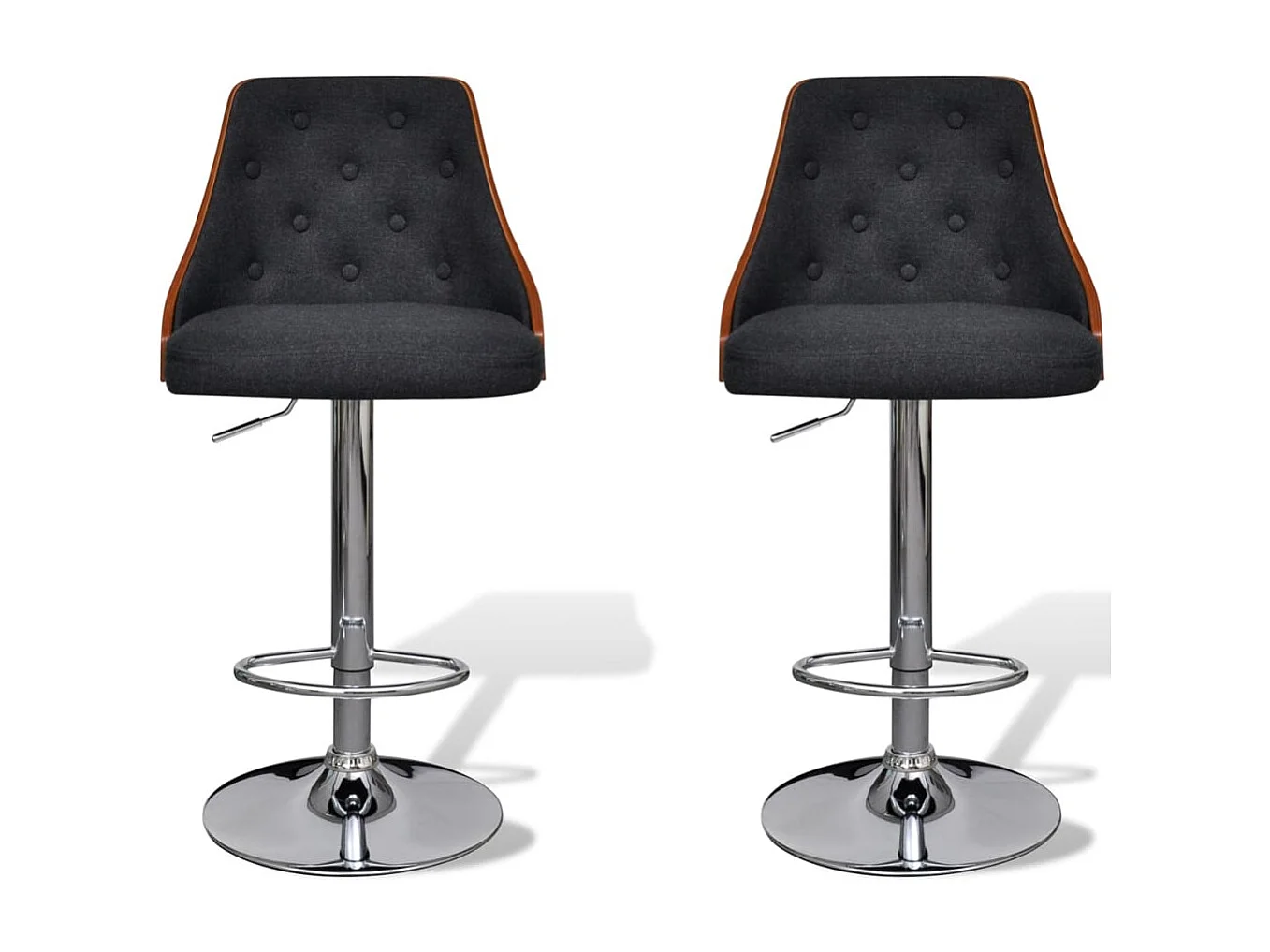 Tabourets de bar lot de 2 bois courbé et tissu