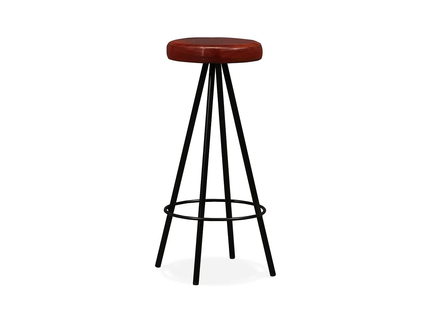 Set di 4 sgabelli da bar in vera pelle