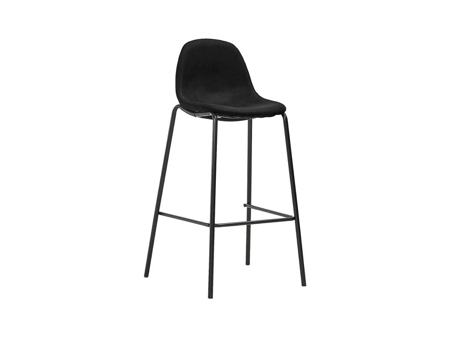 Chaises de bar lot de 4 noir tissu
