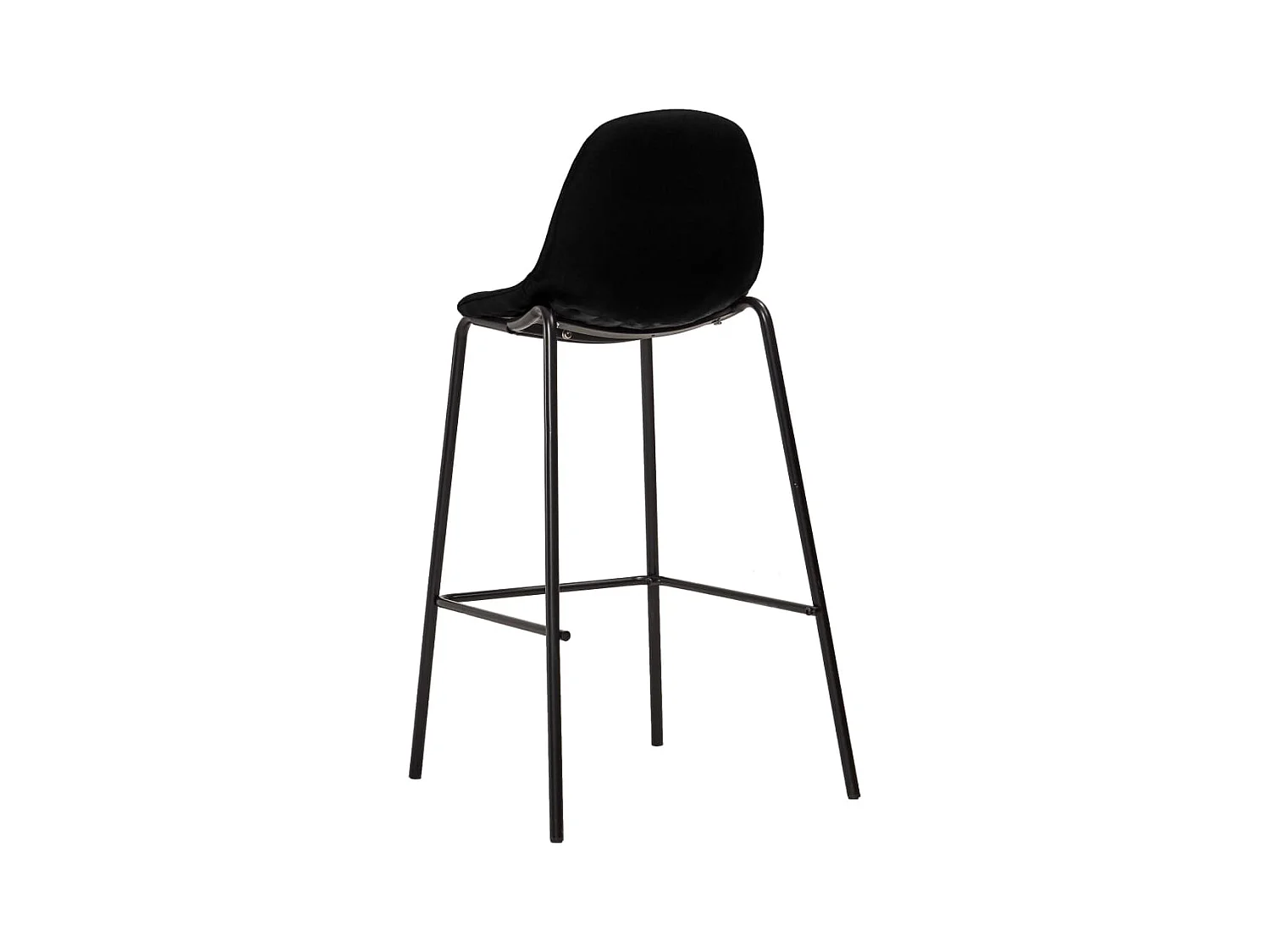 Chaises de bar lot de 4 noir tissu