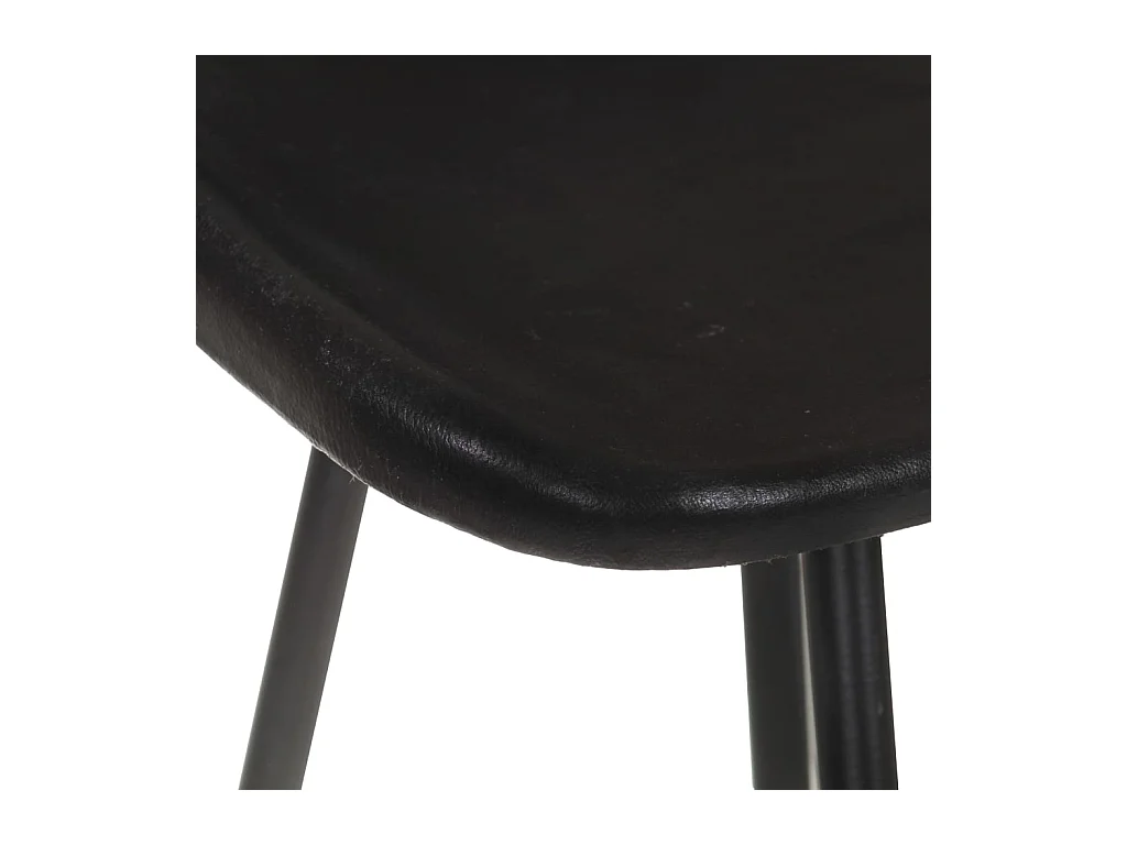 Set di 4 sgabelli da bar in vera pelle nera