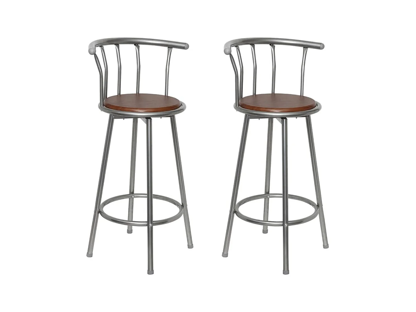 Tabourets de bar lot de 2 marron acier