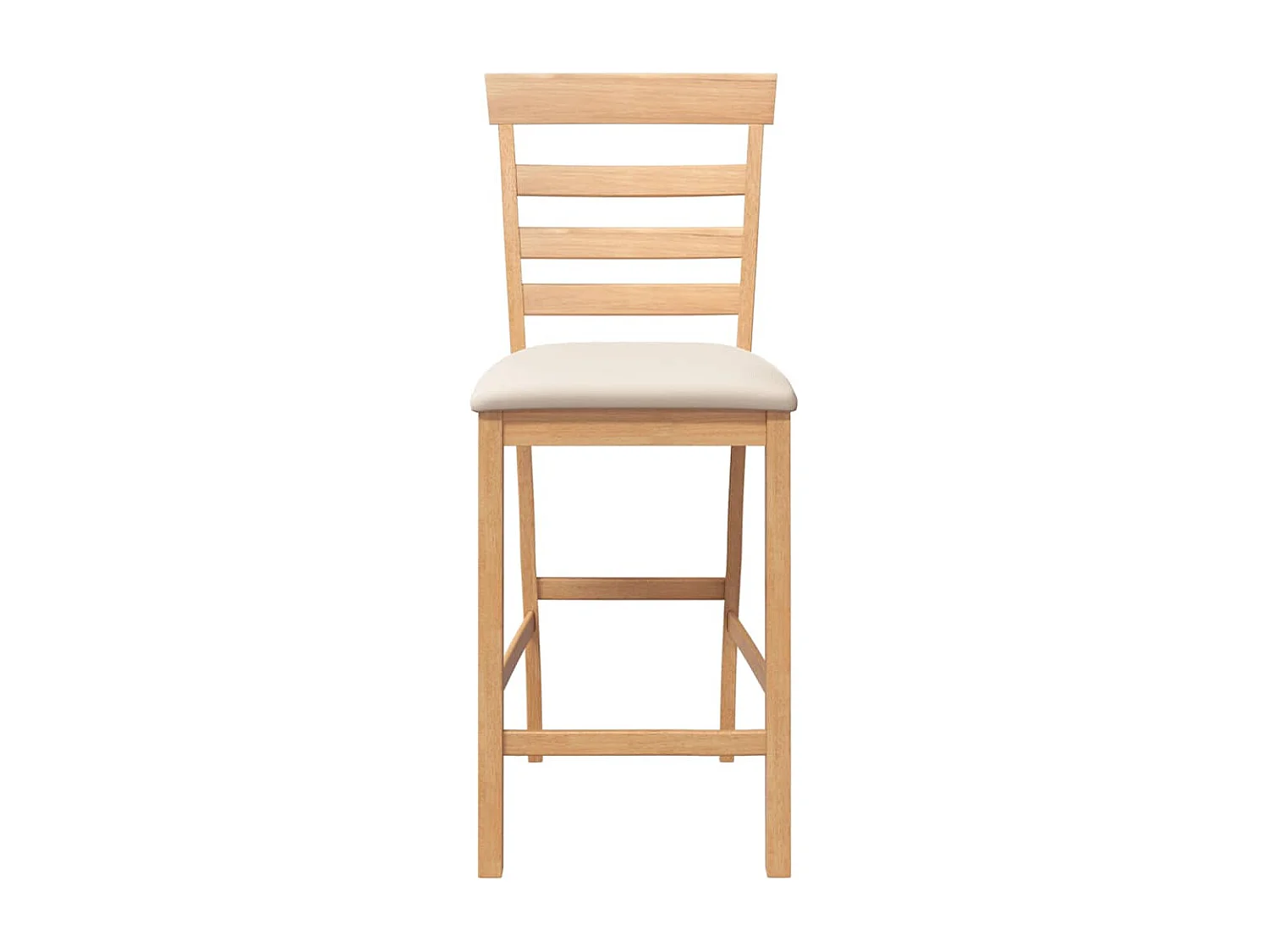 Tabourets de bar avec coussins 2pcs naturel bois massif d'hévéa