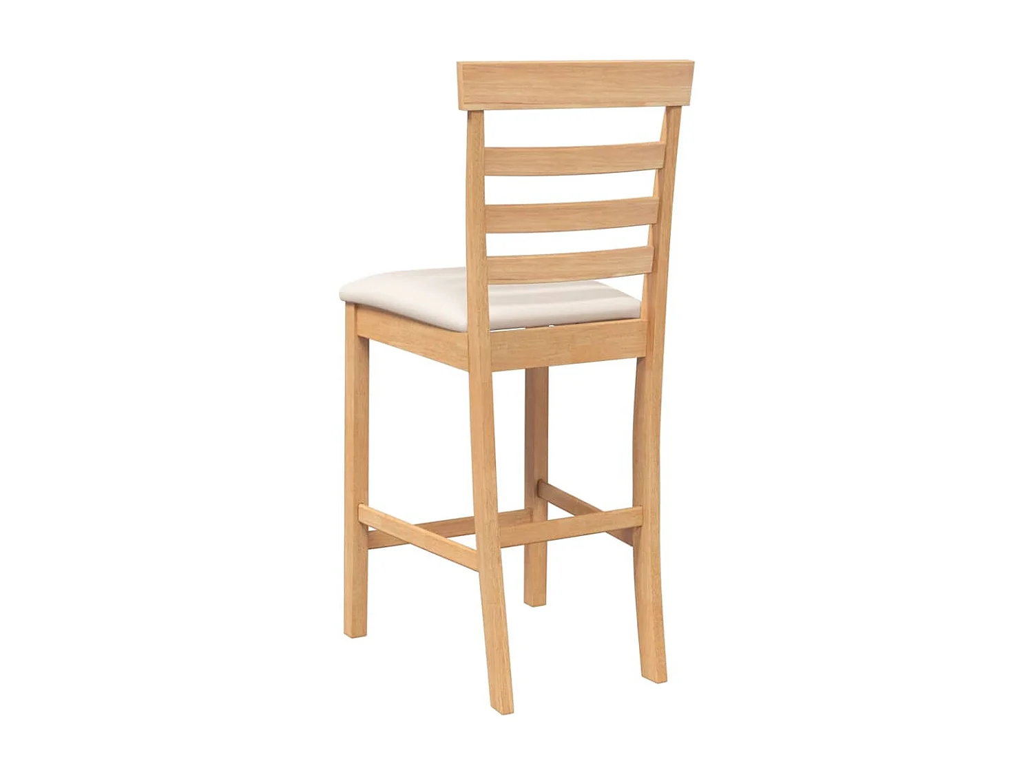 Tabourets de bar avec coussins 2pcs naturel bois massif d'hévéa