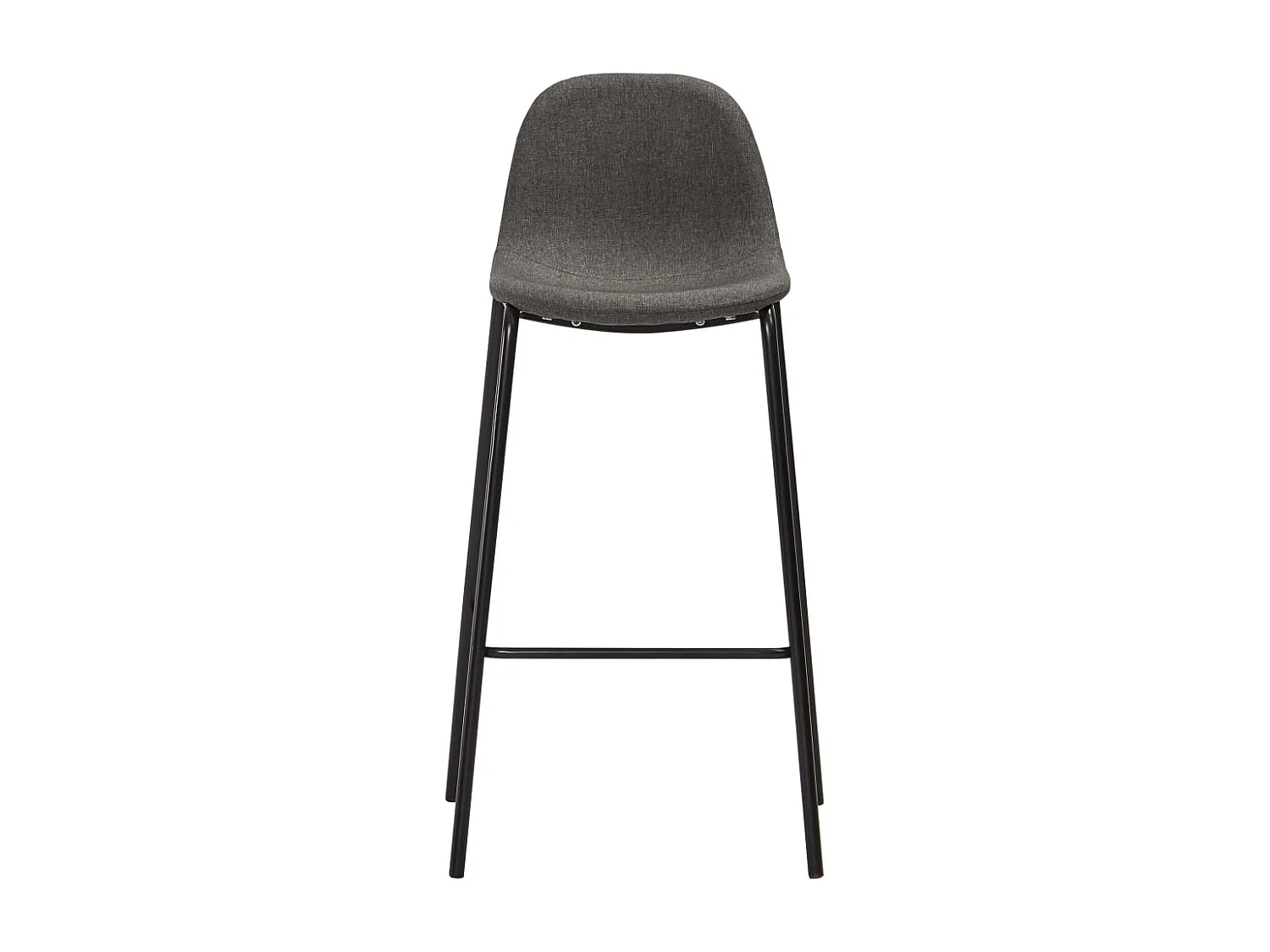 Chaises de bar lot de 2 gris foncé tissu