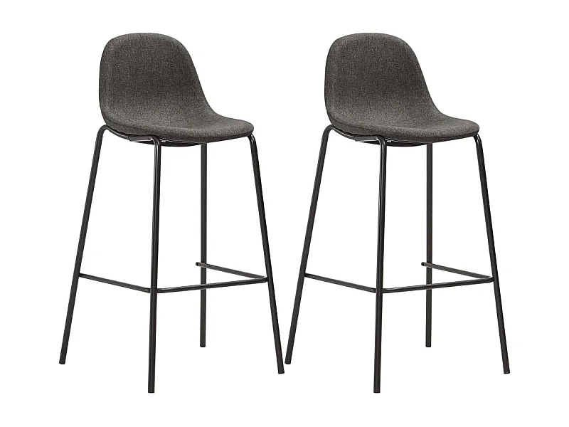 Chaises de bar lot de 2 gris foncé tissu