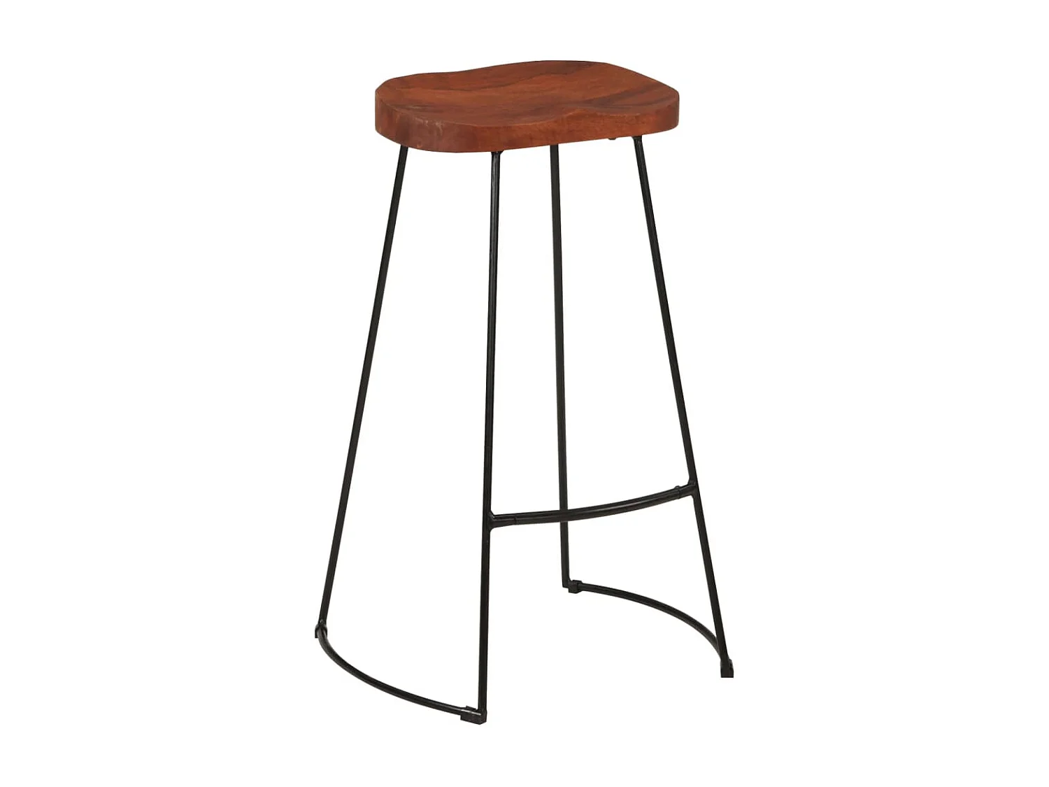 Tabourets de bar Gavin lot de 2 50x40x78cm bois massif manguier