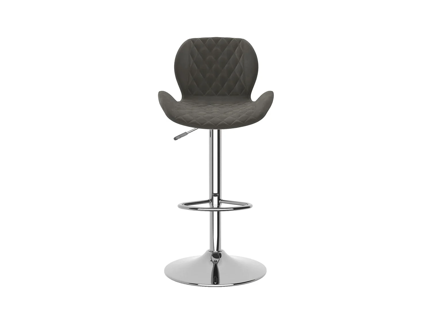 Tabourets de bar lot de 2 gris foncé velours