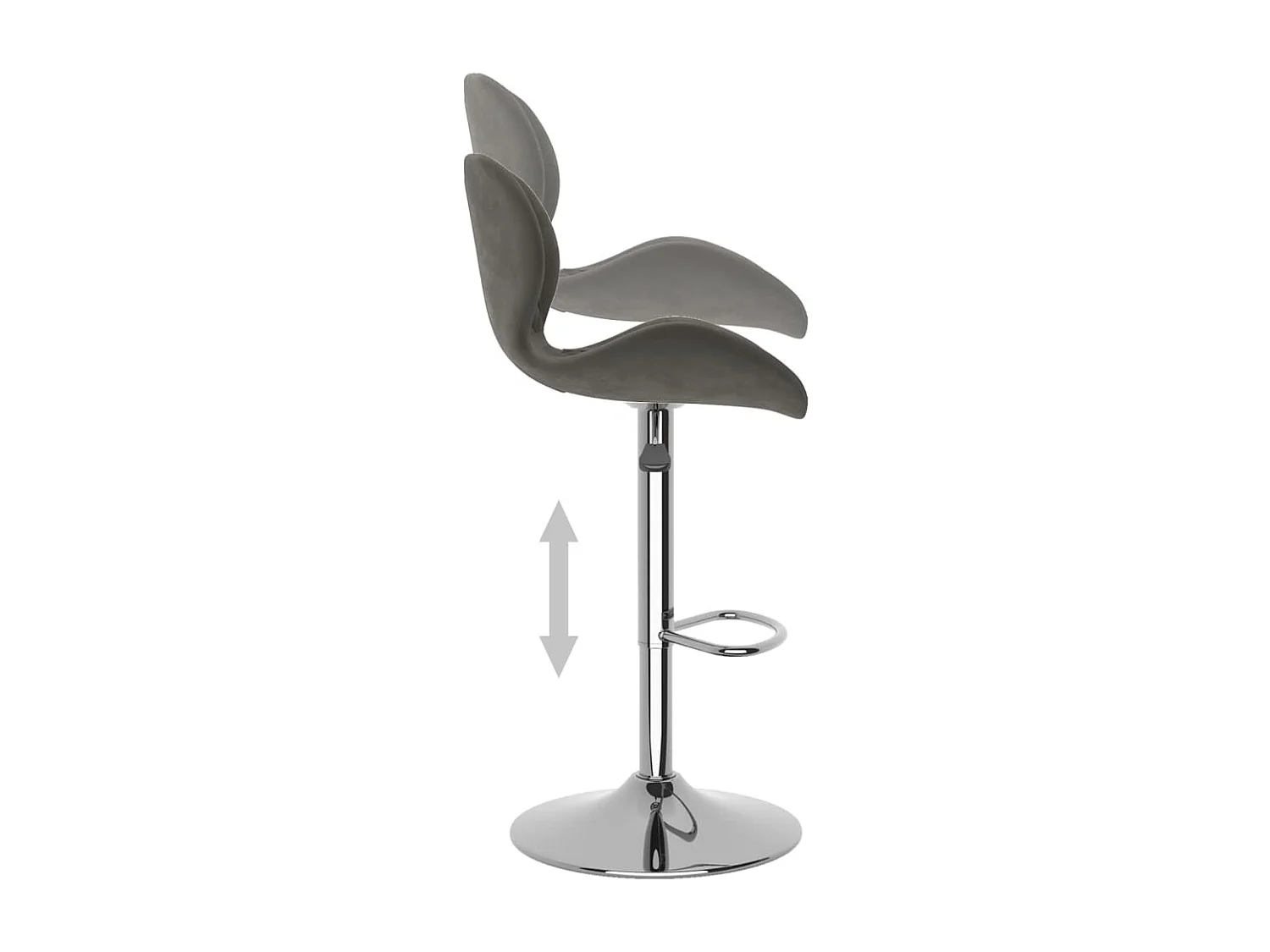 Tabourets de bar lot de 2 gris foncé velours