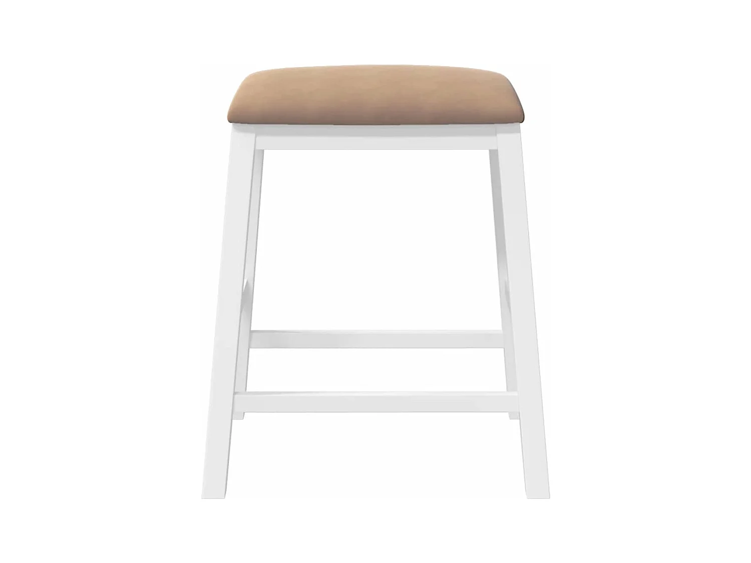 Barstühle mit Kissen 2 Stück weiß massives Gummibaumholz