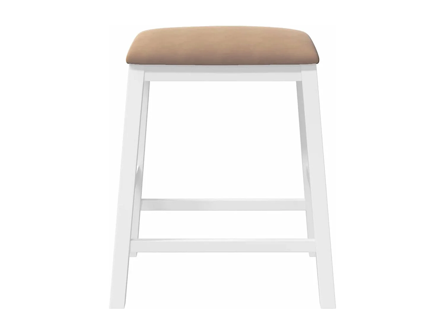 Chaises de bar avec coussins 2 pcs blanc bois massif d'hévéa