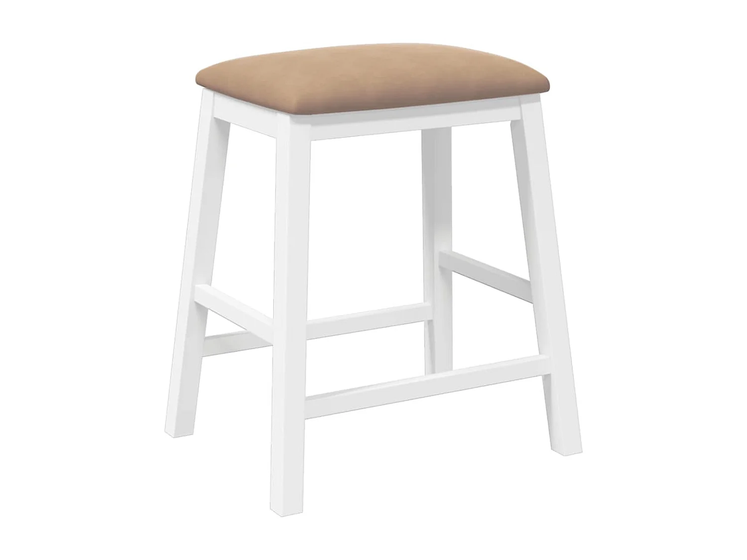 Chaises de bar avec coussins 2 pcs blanc bois massif d'hévéa