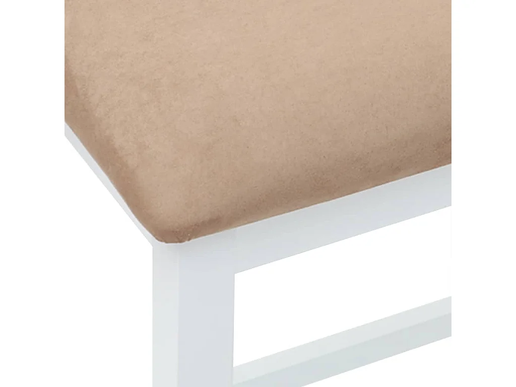 Chaises de bar avec coussins 2 pcs blanc bois massif d'hévéa