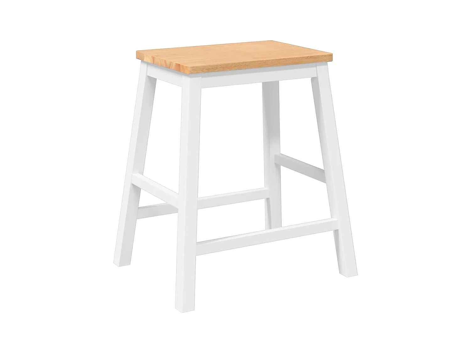 Barstühle 2 Stück weiß massives Gummibaumholz
