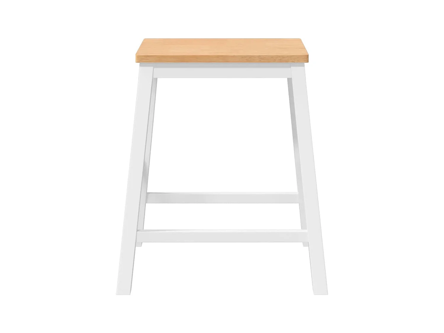 Barstühle 2 Stück weiß massives Gummibaumholz