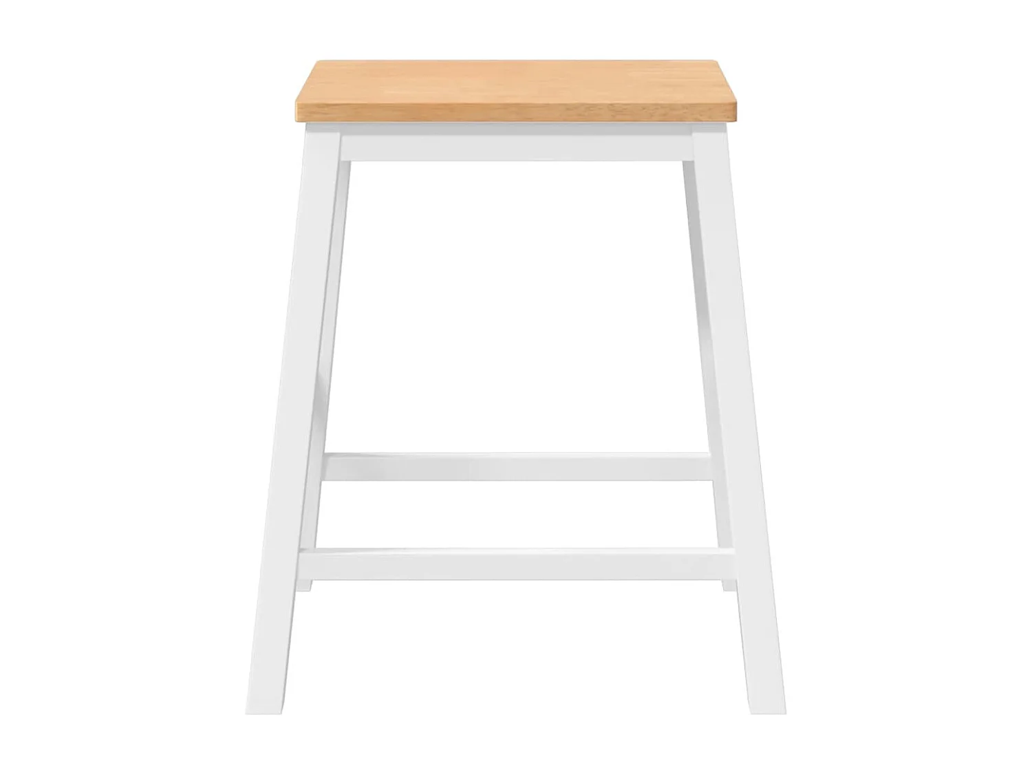 Chaises de bar 2 pcs blanc bois massif d'hévéa