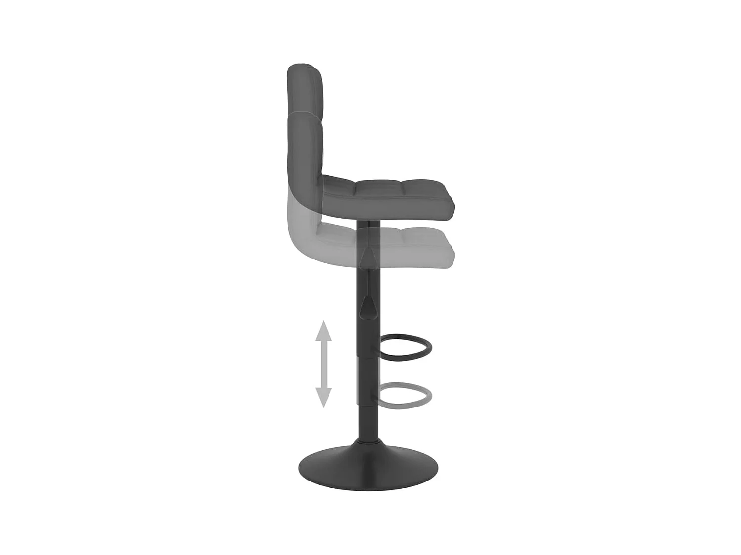 Tabouret de bar Gris foncé Tissu
