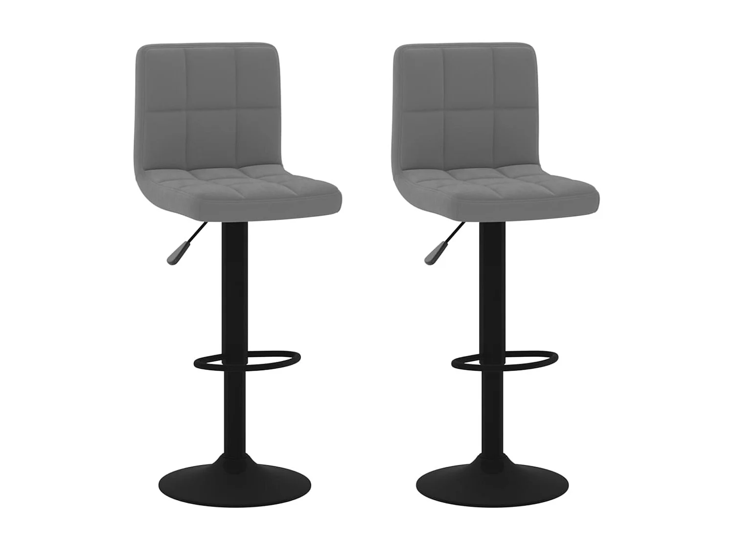 Tabourets de bar lot de 2 gris foncé velours
