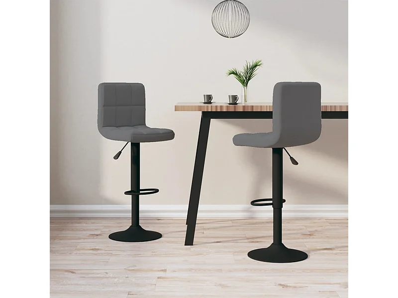 Tabourets de bar lot de 2 gris foncé velours