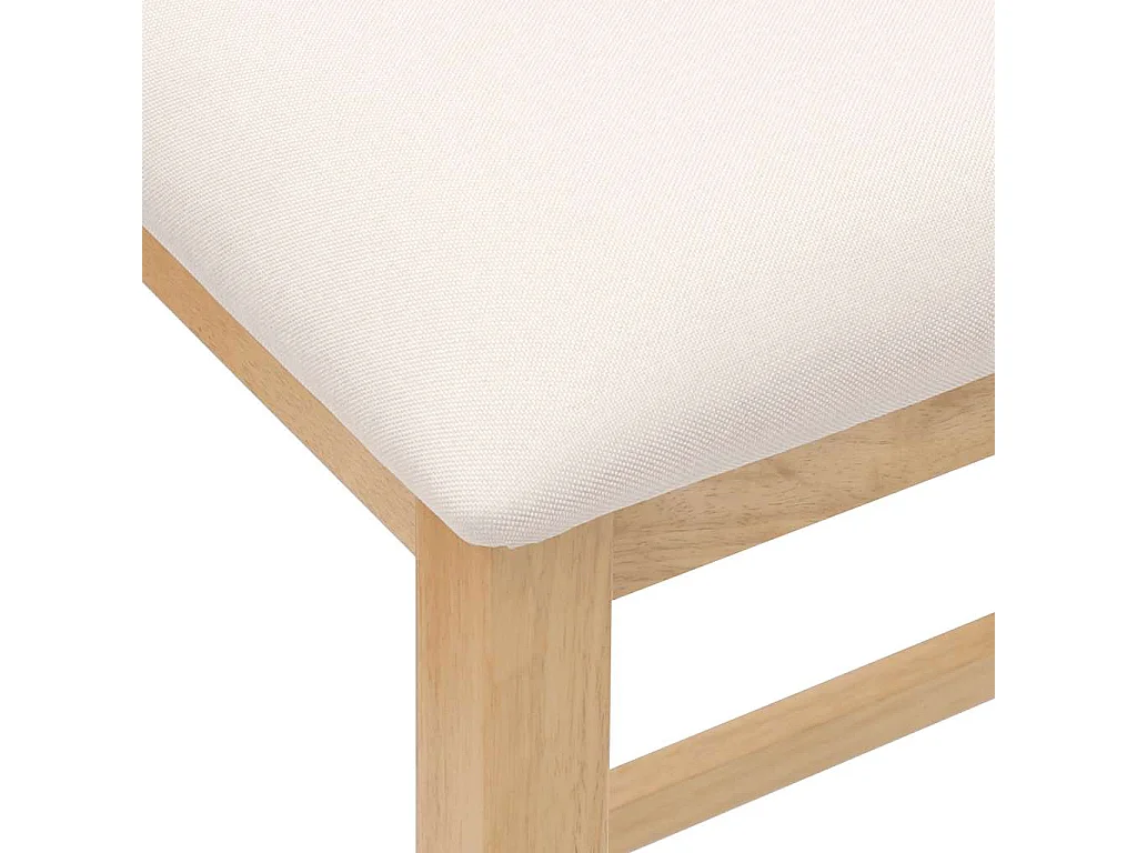 Barstühle mit Kissen 2 Stück massives Gummibaumholz