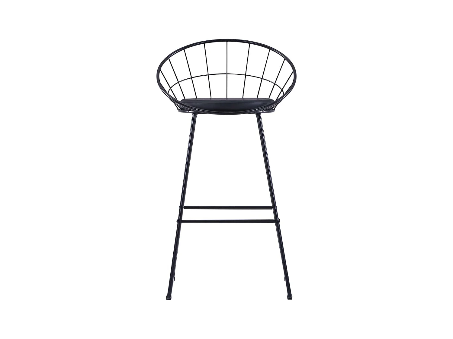 Set di 2 sedie da bar in similpelle nera