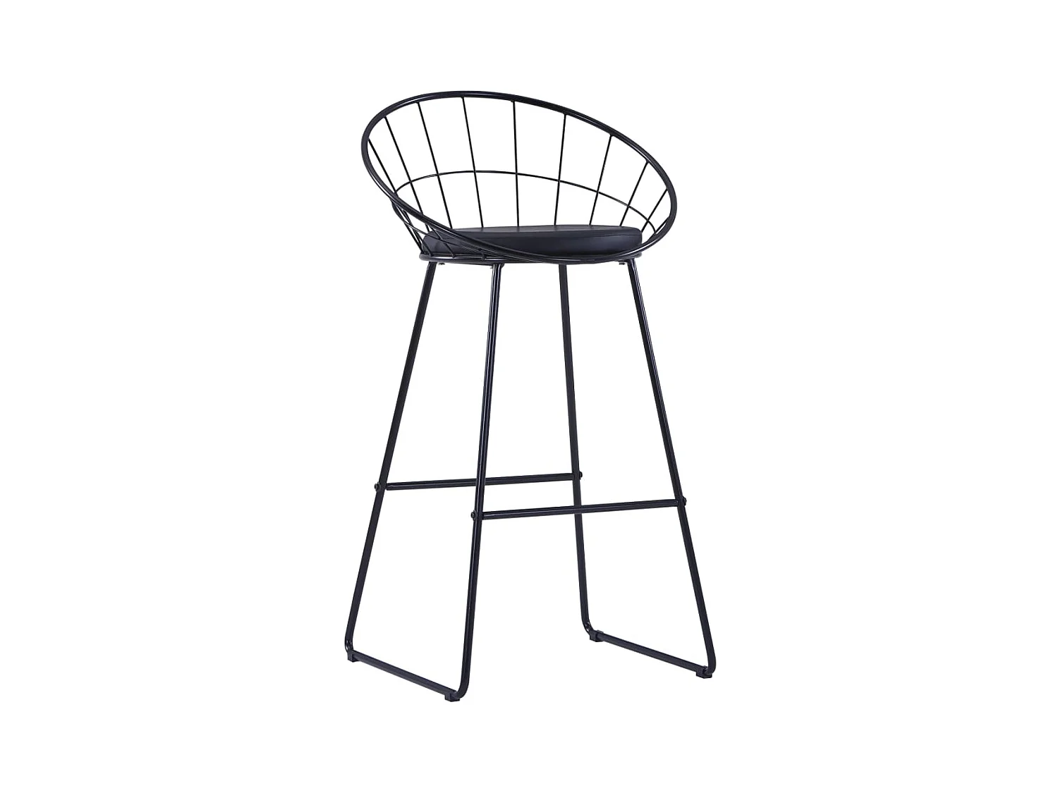 Set di 2 sedie da bar in similpelle nera