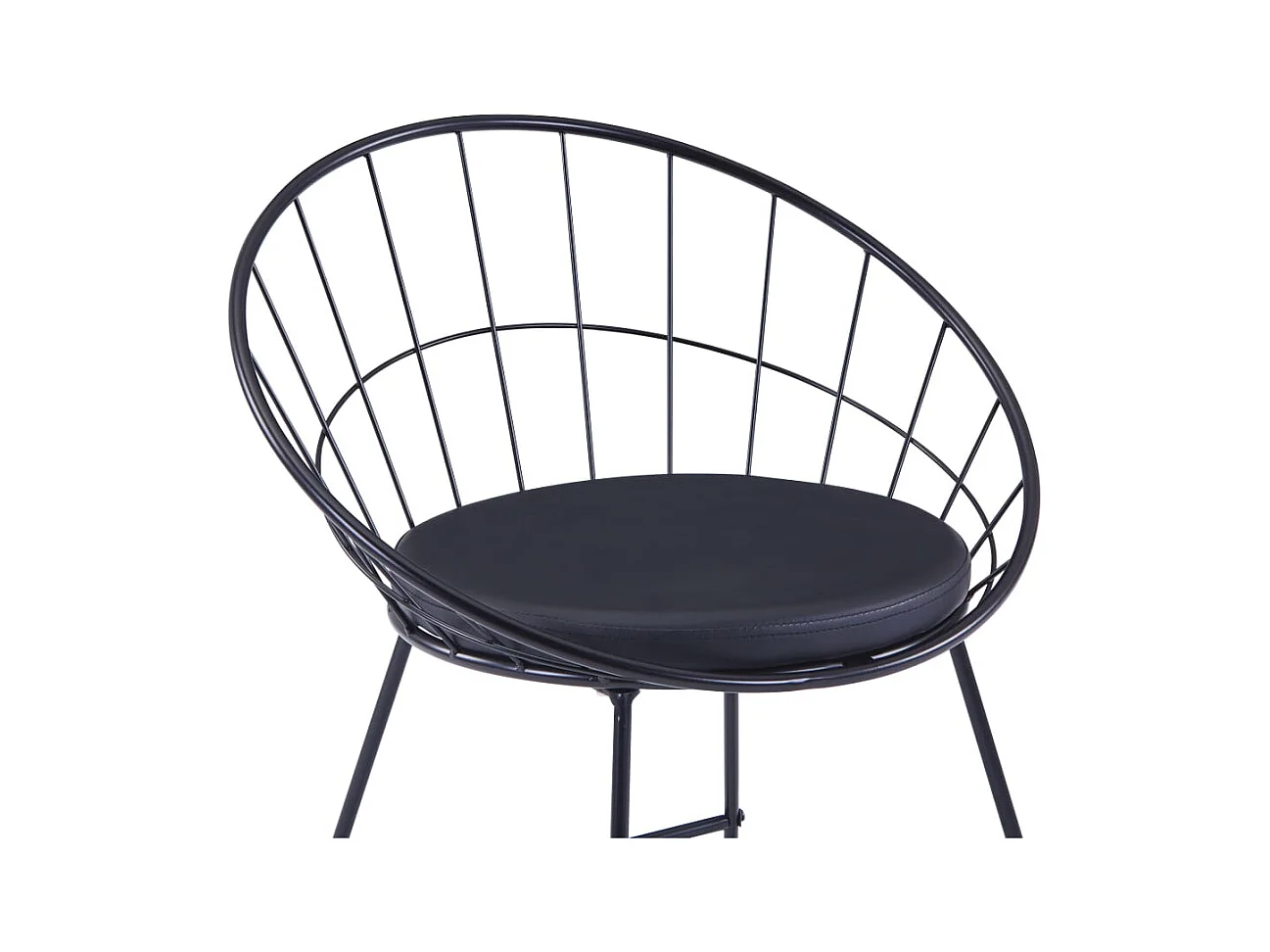 Set di 2 sedie da bar in similpelle nera