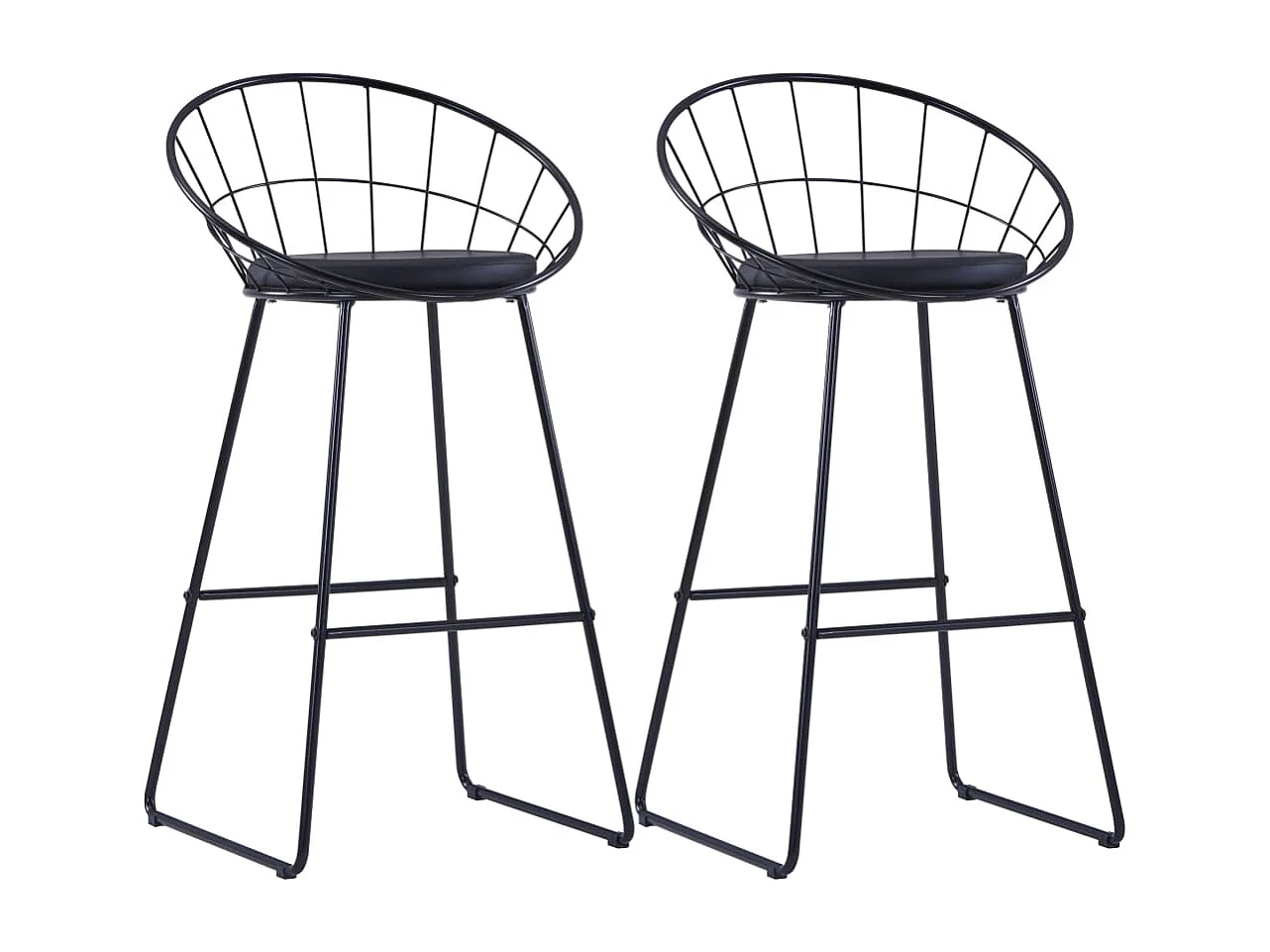 Chaises de bar lot de 2 noir similicuir