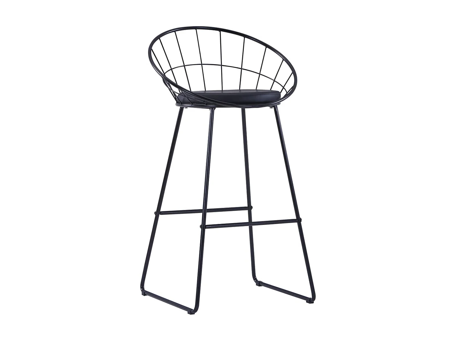 Chaises de bar lot de 2 noir similicuir