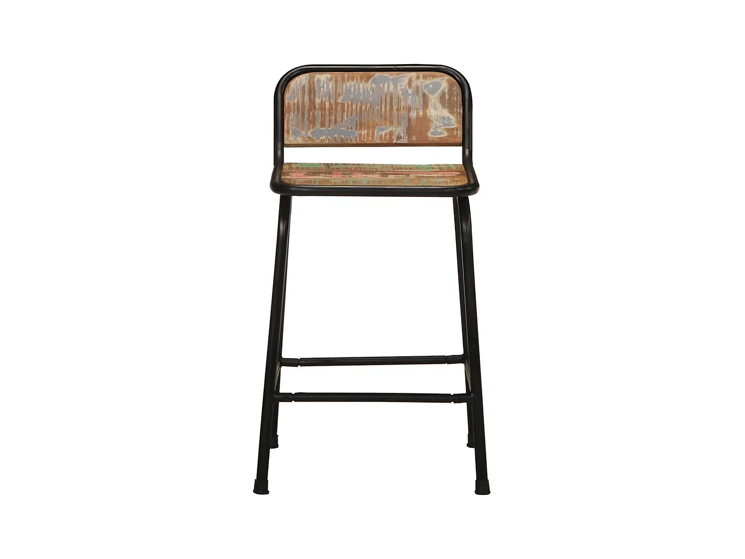 Set di 2 sgabelli da bar 46x35,5x70cm in legno massello di recupero