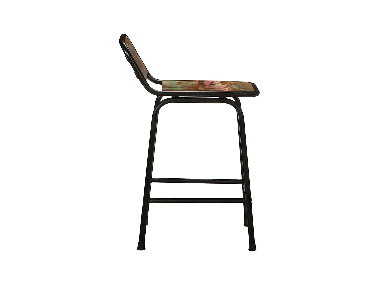 Set di 2 sgabelli da bar 46x35,5x70cm in legno massello di recupero