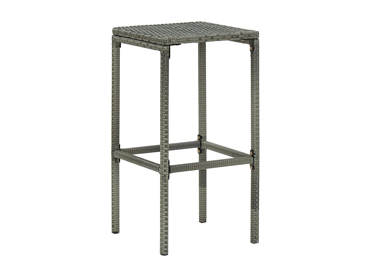 Tabourets de bar avec coussins lot de 3 gris résine tressée