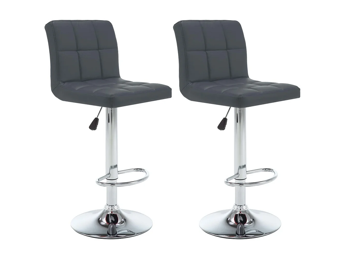 Tabourets de bar lot de 2 gris similicuir