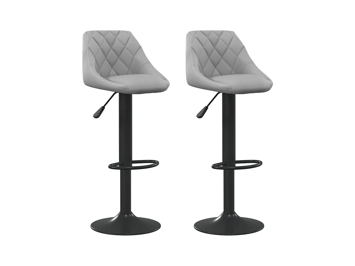 Tabourets de bar lot de 2 gris clair velours