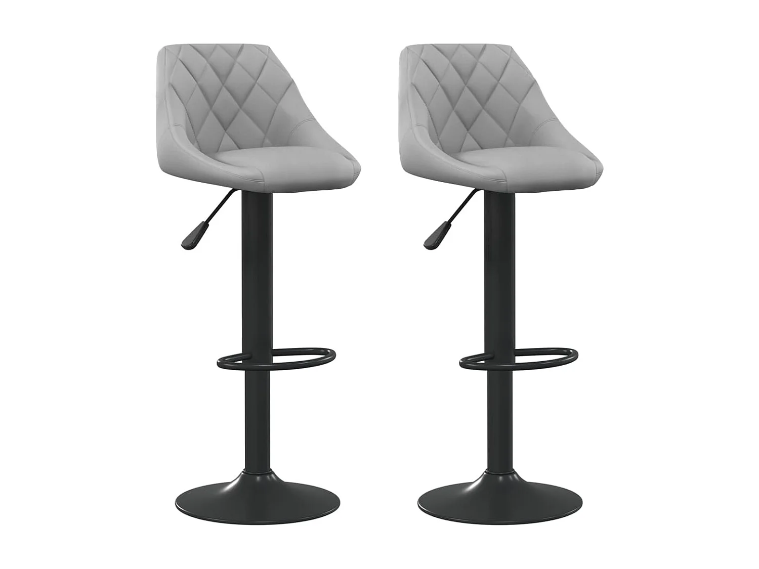 Tabourets de bar lot de 2 gris clair velours