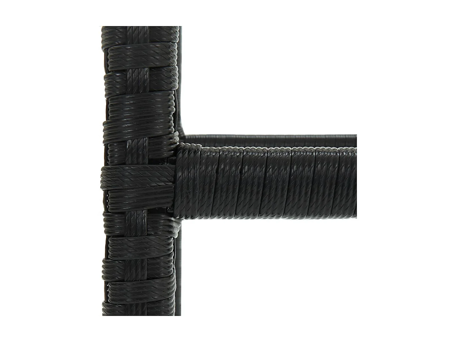 Tabourets de bar avec coussins lot de 3 noir résine tressée