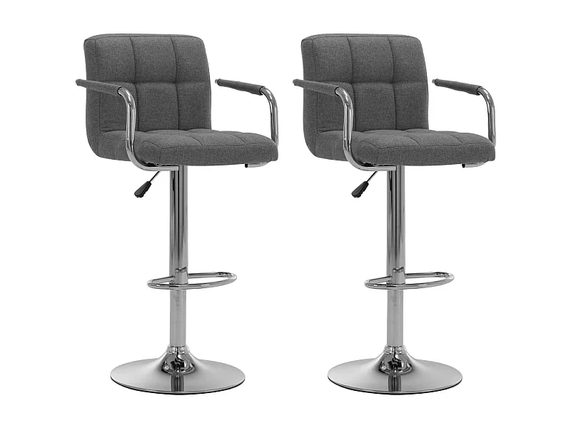 Chaises de bar lot de 2 gris clair tissu