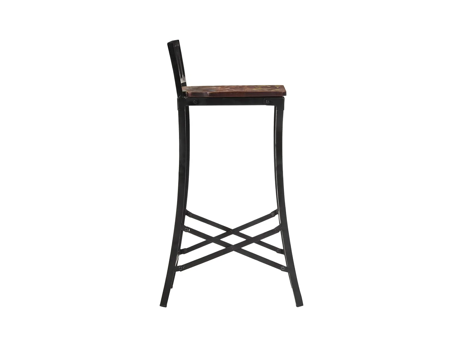 Juego de 2 sillas de bar de madera maciza recuperada