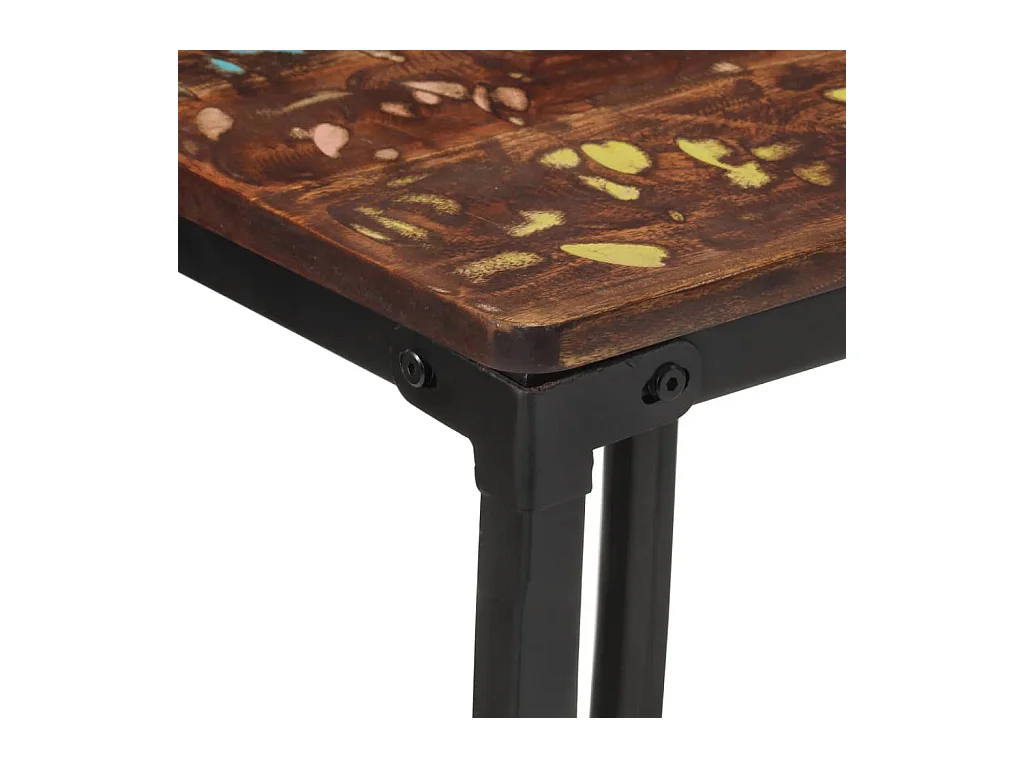 Juego de 2 sillas de bar de madera maciza recuperada