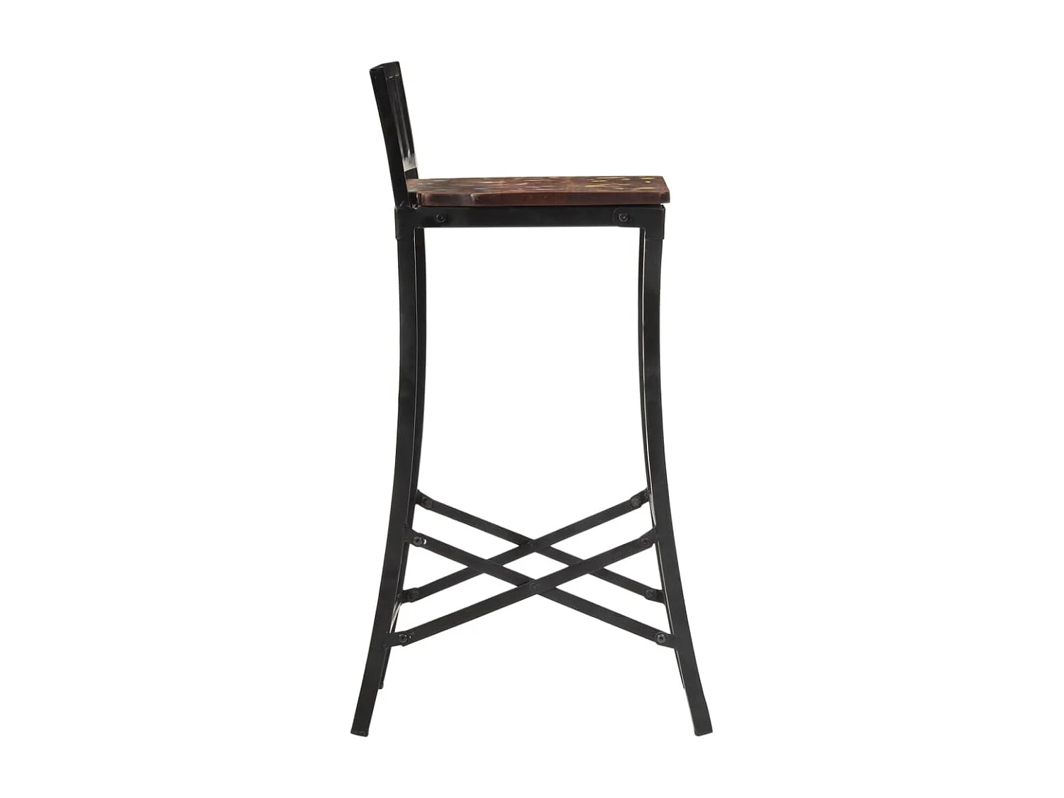 Chaises de bar lot de 2 bois de récupération massif