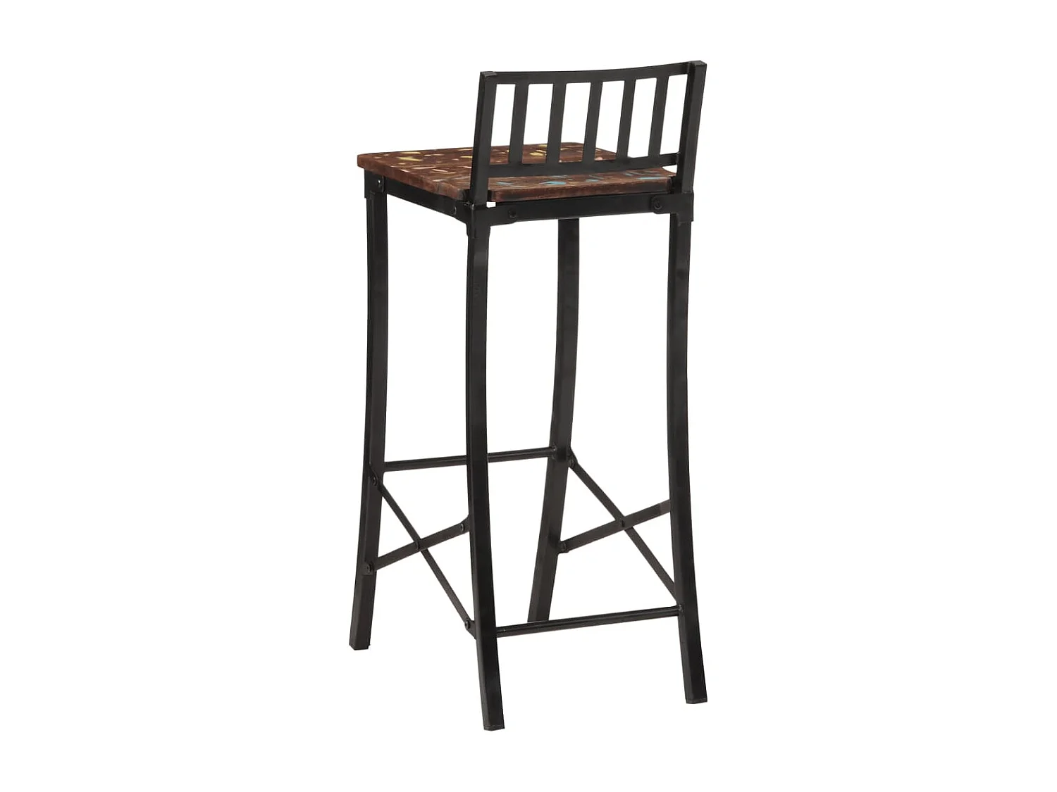 Chaises de bar lot de 2 bois de récupération massif