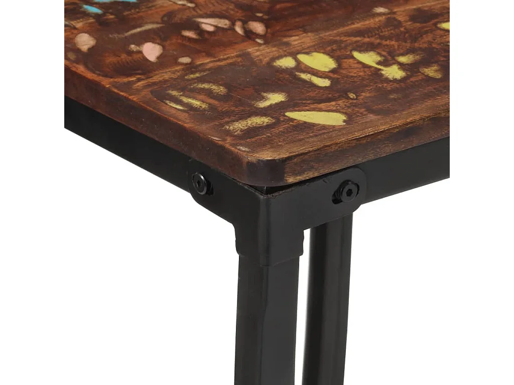 Chaises de bar lot de 2 bois de récupération massif