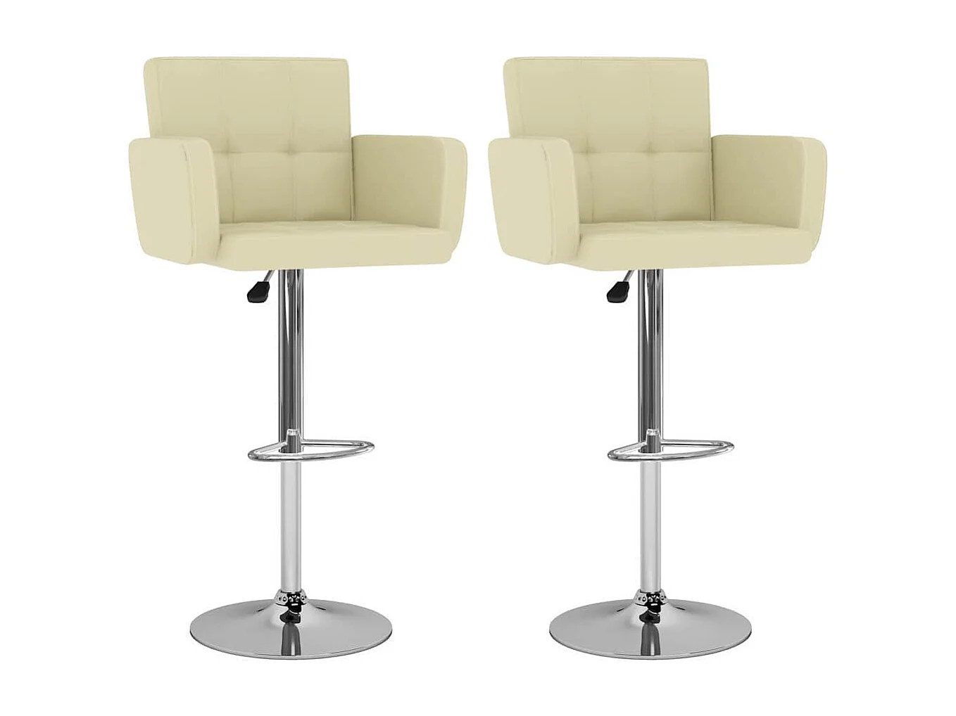 Tabourets de bar lot de 2 crème similicuir