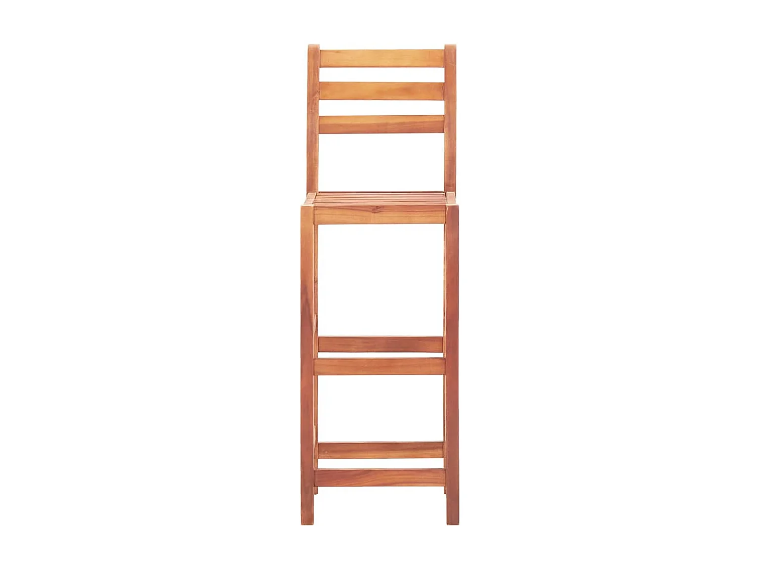 Chaises de bar lot de 2 bois d'acacia solide