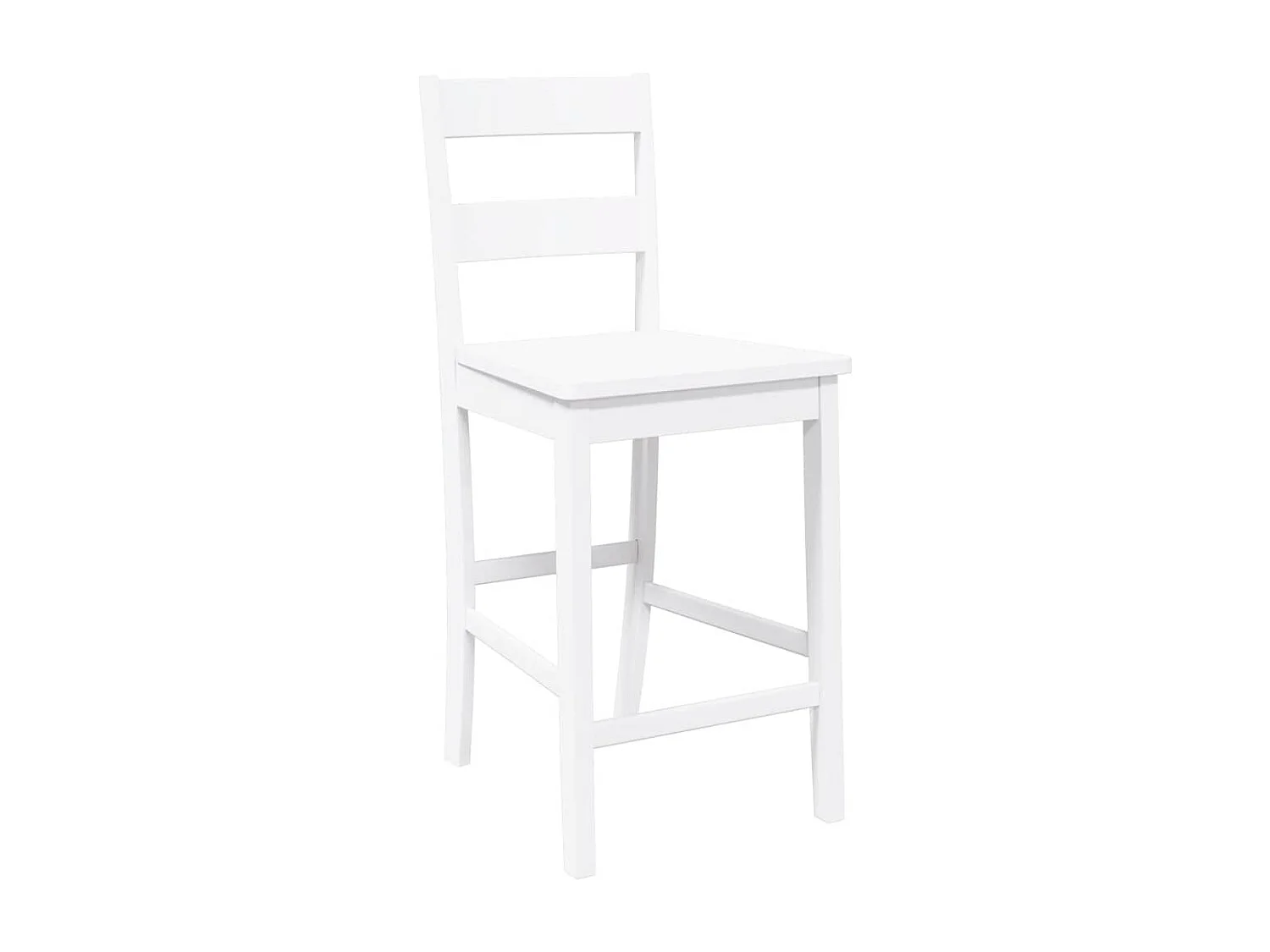 Tabourets de bar 2 pcs blanc bois massif d'hévéa