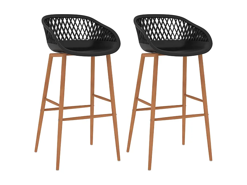 Barstoelen set van 2 zwart