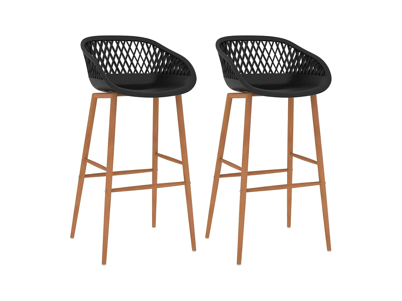 Set di 2 sedie da bar nere