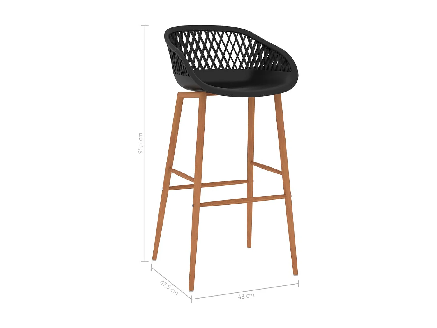 Chaises de bar lot de 2 noir